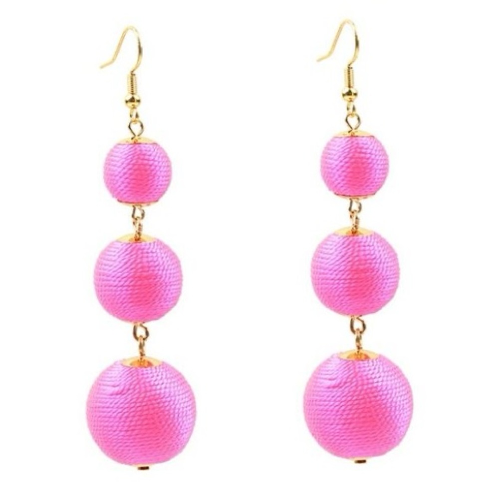 Eye Candy LA 24K Gold Plated Hot Pink Bauble Drops